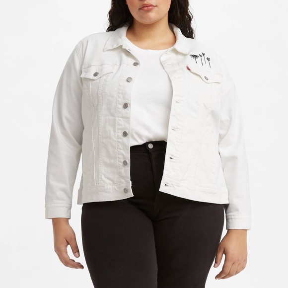🆕Levi's Trucker Jacket Features an embroidered floral design at the chest - Picture 4 of 7